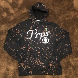 PRPS Black with Brown Bleach-Splatter Hoodie